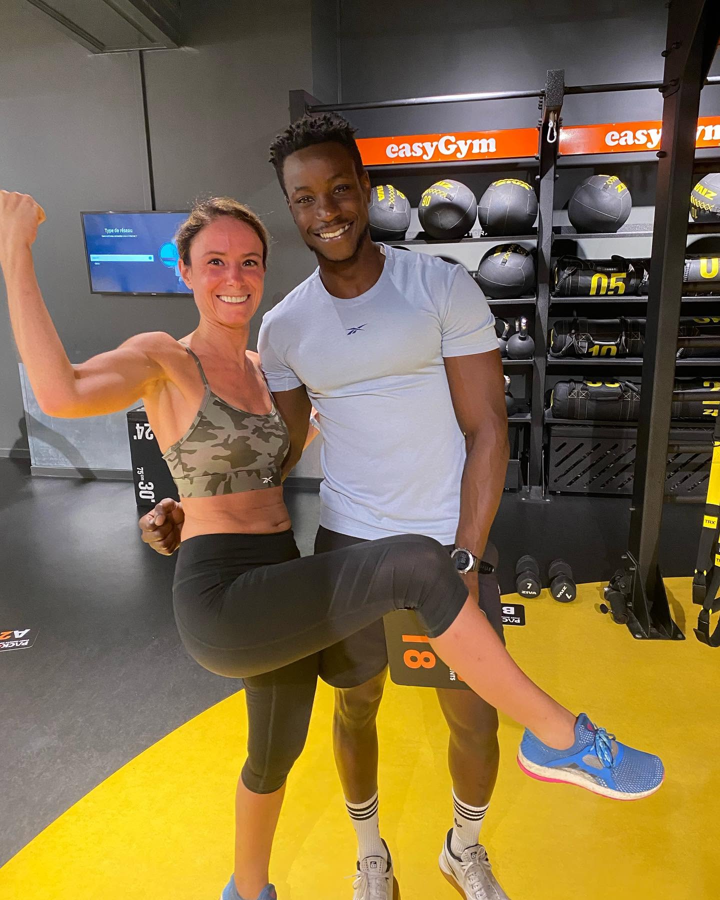 Guilaine Depis en entraînement de musculation